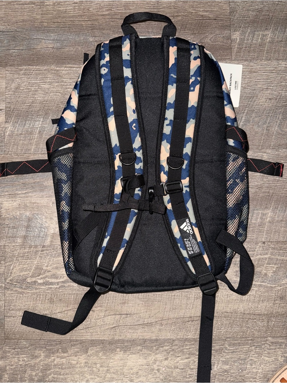 adidas Kids Camo Backpack in Navy & Light Gray - Picture 2 of 3